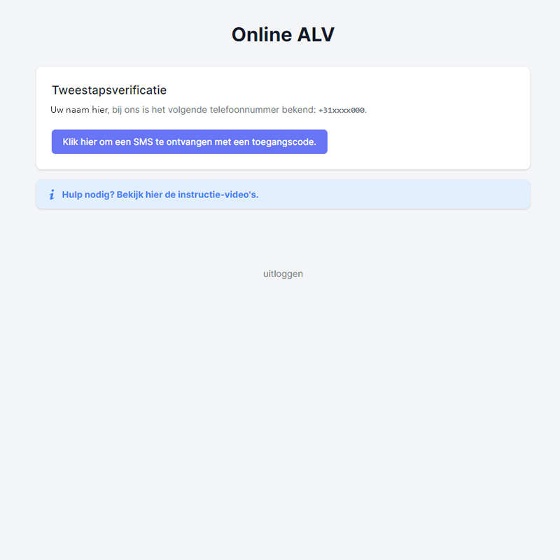 Two-Factor verificatie van het platform Online-ALV